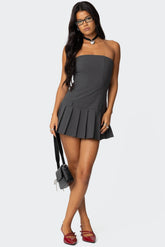 Evelin Ruched Hem Mini Dress