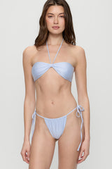 Rumi Bandeau Shine Bikini Top - Frosting