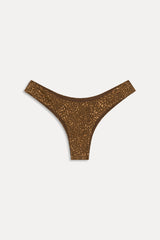 Katarina Cheeky Shine Bikini Bottom - Vintage Cheetah