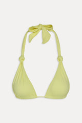 Kealy Triangle Halter Bikini Top - Yellow Mojito