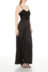 Satin & Lace Bustier Jumpsuit