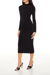 Ruched Bodycon Midi Dress