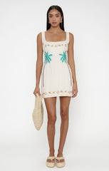 Steph Mini Dress ~ Beachfront Embroidery