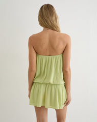 Moka Mini Dress in Crinkle Pistachio