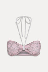 Rumi Reversible Shine Bikini Top - Pink Stripe