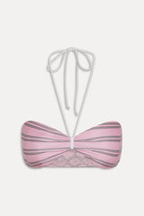 Rumi Reversible Shine Bikini Top - Pink Stripe