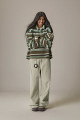 Folk Fleece Shirt in Khaki Stripe