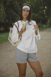 Seekers Long Sleeve Oversized Tee in White