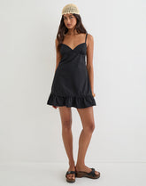 Tavita Mini Dress in Poplin Black