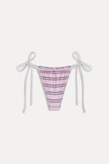 Tia Reversible Shine Bikini Bottom - Pink Stripe