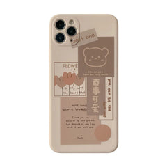 Retro Chocolate Smile Sweet Bear iPhone Case