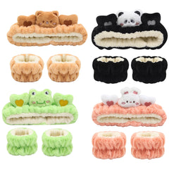 3Pcs Set Cute Makeup Headband Wristband Set