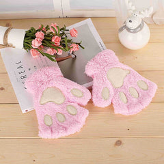 Fluffy Cat Paw Gloves