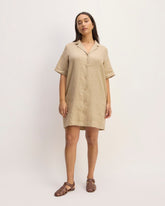 The Shirtdress In Linen | Trench Coat Khaki