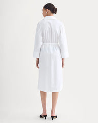 The Drawcord Shirtdress In Ultrasoft Cotton | White