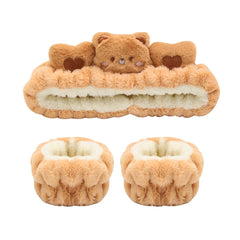 3Pcs Set Cute Makeup Headband Wristband Set