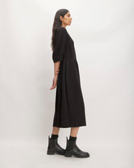 The Tencel™ Puff-Sleeve Dress | Black