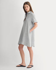 Mini Popover Shirtdress In Linen | Agave / Bone