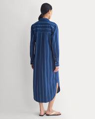 Midi Shirtdress In Ultrasoft Cotton | Estate Blue/Open Air/White