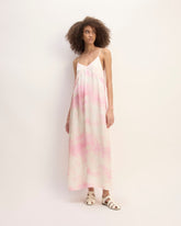 The Everlane X Marques' Almeida Satin Tie-Dye Dress | Pink Tie-Dye