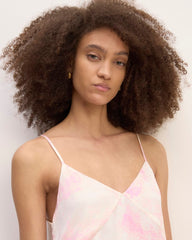 The Everlane X Marques' Almeida Satin Tie-Dye Dress | Pink Tie-Dye