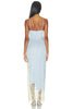 Nbd Shama Maxi In Pale Blue Yellow Dress