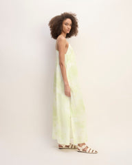 The Everlane X Marques' Almeida Satin Tie-Dye Dress | Seafoam Tie-Dye