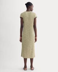 The Column Dress In Cotton Linen | Eucalyptus