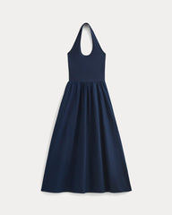 Halter Dress In Ultrasoft Cotton | Navy