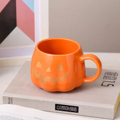 Halloween Pumpkin Ceramic Mug 400ml – Cute Coffee Cup with Festive Pumpkin Pattern