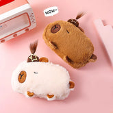 Plush Capybara Pencil Case Clutch Bag – Cute Cartoon Animal Storage Pouch for Students