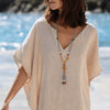 Dakini Blue Turquoise & Carnelian Beaded Tassel Necklace