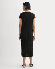 The Column Dress In Cotton Linen | Black