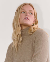 The Sweater Dress In Plush Cotton | Heather Taupe
