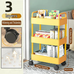 3 Level Mobile Desk Kitchen Storage Trolley Layer Shelf
