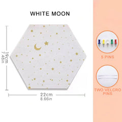 1PC DIY Felt Board Tile Hexagonal Notice Cork Self Adhesive Pin Board