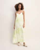 The Everlane X Marques' Almeida Satin Tie-Dye Dress | Seafoam Tie-Dye