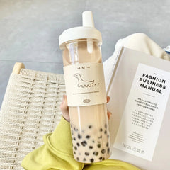 500/850ML Boba Tea Large Capacity Plastic Reusable Bottle