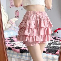 High Waist Ruffle Mini Skirt