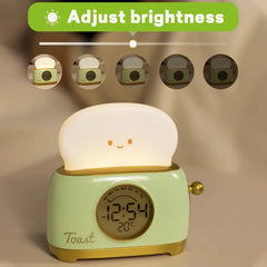 Kawaii Toast LED Night Light Digital Alarm Clock