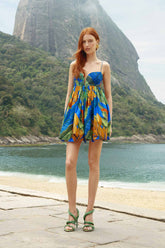 Blue Banana Grapes Sleeveless Mini Dress
