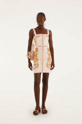 Light Pink Ligia Lace Buttoned Mini Dress