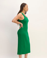 The ’90S Rib Dress | Grass Green