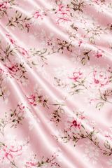 Lace-Trim Satin Floral Maxi Dress
