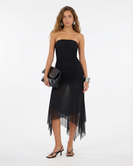 Tube Mesh Midi Dress