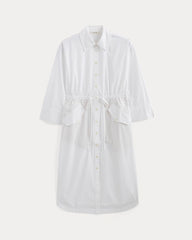 The Drawcord Shirtdress In Ultrasoft Cotton | White