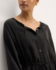 The Tencel™ Gathered Maxi Dress | Black