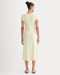 Midi Tee Dress In Butterknit | Light Yellow