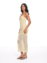 Floral Open Knit Maxi Dress