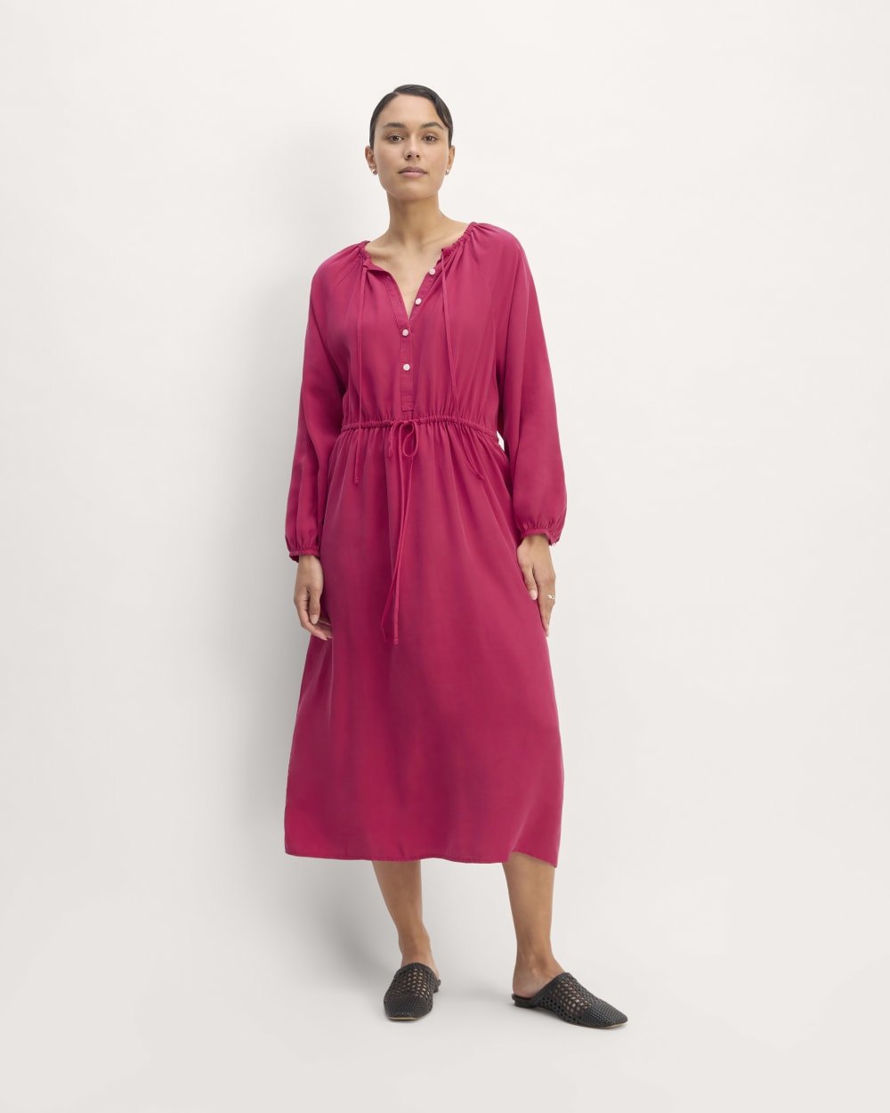 The Tencel™ Gathered Maxi Dress | Red Currant